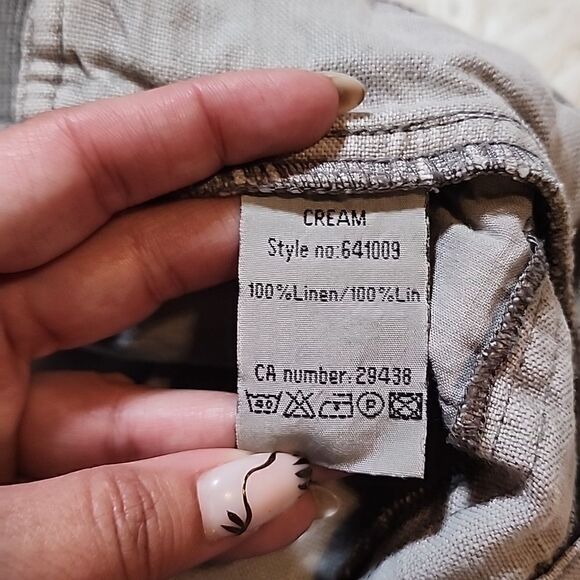 Cream- 100% Linen pants - Picture 6 of 6